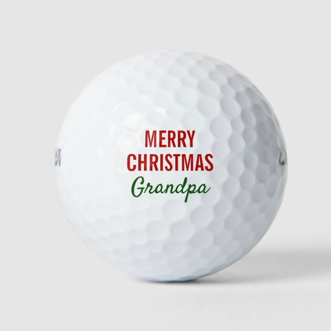 Frohe Weihnachts Opa Moderne Typografie Golfball (Vorderseite)