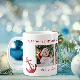 Frohe Weihnachts Opa Nautical 4 Foto Collage Kaffeetasse