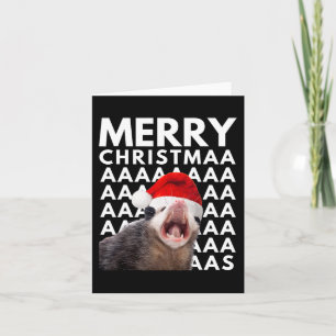 Frohe Weihnachts Opossum schreiende Spaß Männer Fr Karte