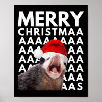 Frohe Weihnachts Opossum schreiende Spaß Männer Fr