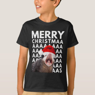 Frohe Weihnachts Opossum schreiende Spaß Männer Fr T-Shirt
