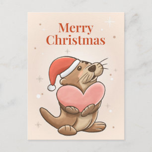 Frohe Weihnachts Otter Postkarte
