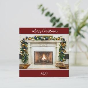 Frohe Weihnachts Oval Office Feuerplatz Weiße Haus Feiertagskarte