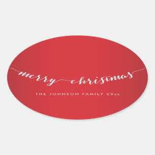 Frohe Weihnachts Oval Red Stickers