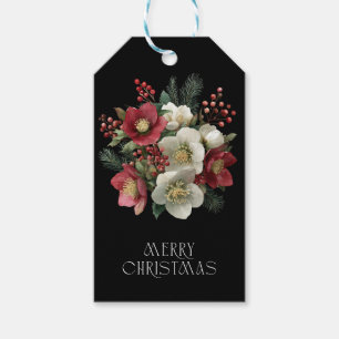 Frohe Weihnachts Painterly Hellebore Holiday Desig Geschenkanhänger