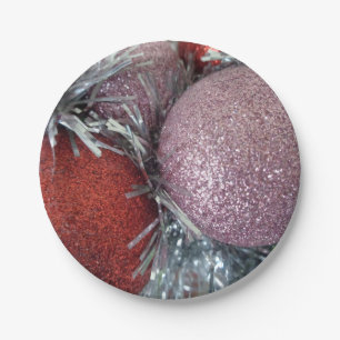 Frohe Weihnachts-Party Ball Red Pink Paper Teller