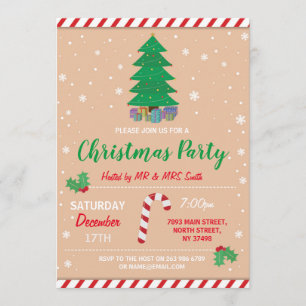 Frohe Weihnachts-Party Dinner Weihnachten Weihnach Einladung