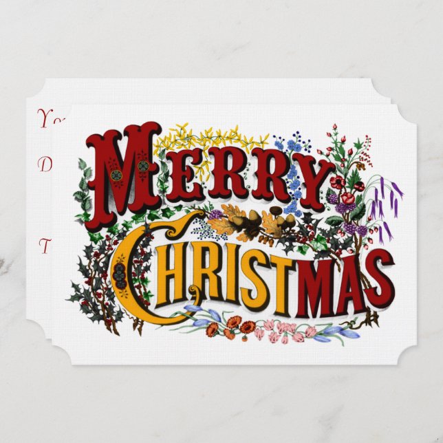 Frohe Weihnachts-Party Einladung (Vorne/Hinten)