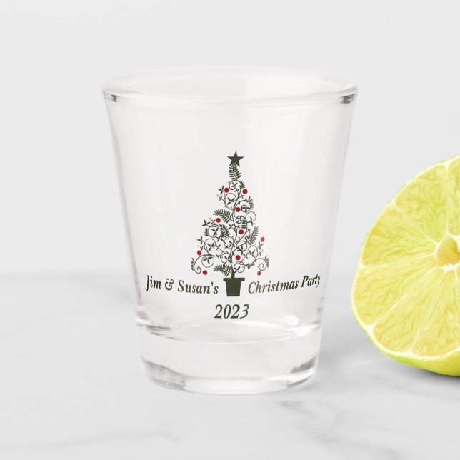 Frohe Weihnachts-Party Geschenk Shot Glass Schnapsglas (Vorderseite)