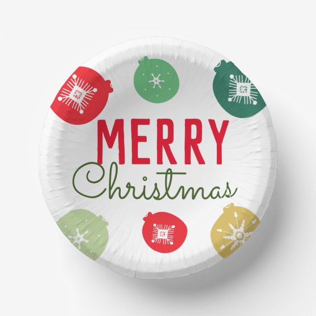 Frohe Weihnachts-Party Schneeflocken Ornament Pappteller (Vorderseite)