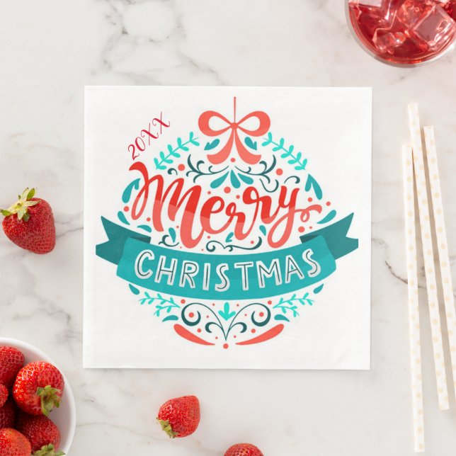 Frohe Weihnachts-Party Serviette (Beispiel)