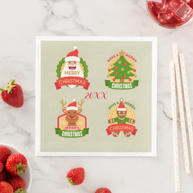 Frohe Weihnachts-Party Serviette (Beispiel)