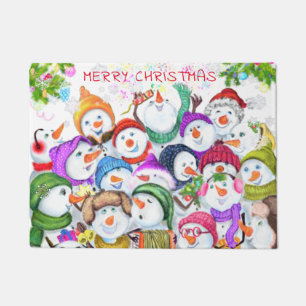 Frohe Weihnachts-Party Snowmans Doormat Fußmatte