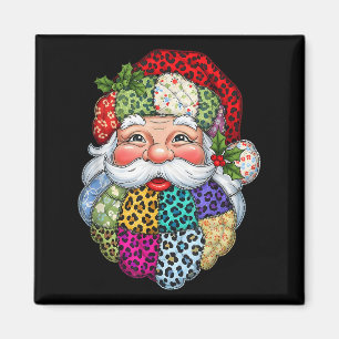 Frohe Weihnachts Patchwork Weihnachtsmann Face X-m Magnet