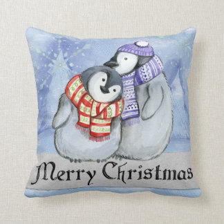 Frohe Weihnachts Penguin Throw Kissen
