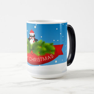 Frohe Weihnachts-Penguin Verwandlungstasse