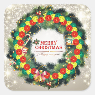 Frohe Weihnachts-Pickleball 1 Stickers