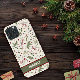 Frohe Weihnachts Pine Berry Inspirivity Name Case-Mate iPhone Hülle