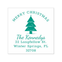 Frohe Weihnachts Pine Tree Name Rücksendeadresse