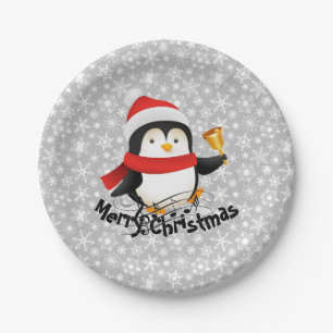 Frohe Weihnachts Pinguin Paper Plate Pappteller