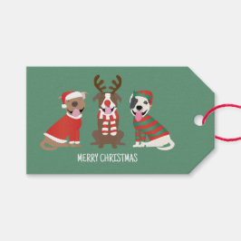 Frohe Weihnachts Pit Bull Hunde Geschenkanhänger