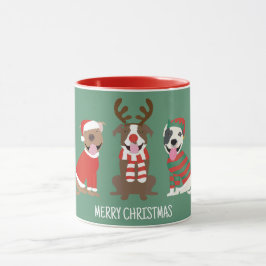 Frohe Weihnachts Pit Bull Hunde Tasse