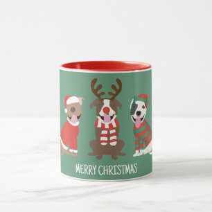Frohe Weihnachts Pit Bull Hunde Tasse