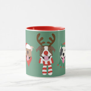 Frohe Weihnachts Pit Bull Hunde Tasse