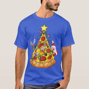 Frohe Weihnachts Pizza Tree Santa Reindeer Xmas Li T-Shirt