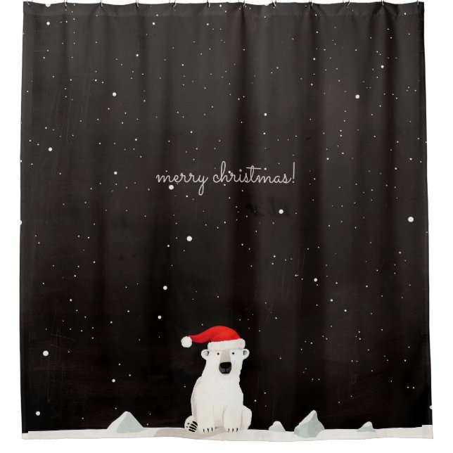 Frohe Weihnachts-Polar-Bär! Duschvorhang (Vorderseite)