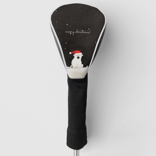Frohe Weihnachts-Polar-Bär! Golf Headcover (Vorderseite)