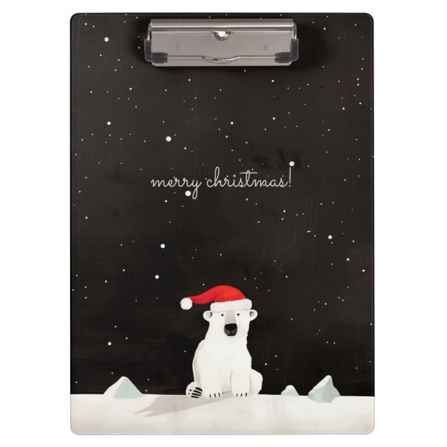 Frohe Weihnachts-Polar-Bär! Klemmbrett (Vorderseite)