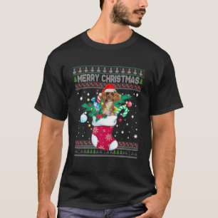 Frohe Weihnachts Poodle Hund in Sock Pajama Funny  T-Shirt