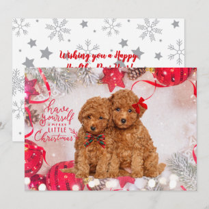 Frohe Weihnachts-Poodles Personalisiert-Urlaubskar Feiertagskarte