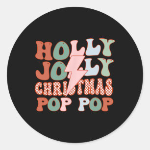 Frohe Weihnachts-Pop Pop Retro Xmas Party Familie Runder Aufkleber