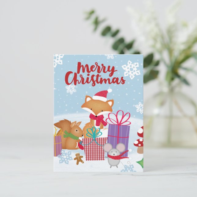 Frohe Weihnachts-Postkarte Postkarte (Stehend Vorderseite)