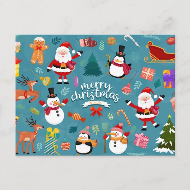 Frohe Weihnachts-Postkarte Postkarte (Vorderseite)