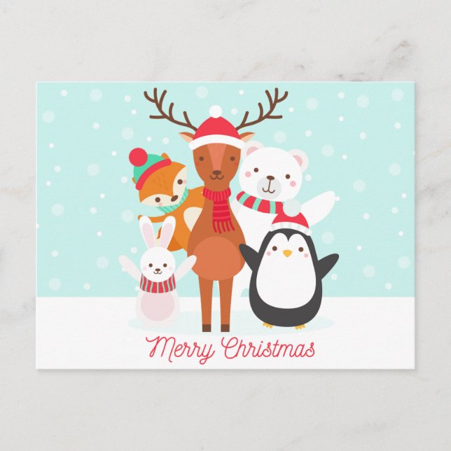 Frohe Weihnachts-Postkarte Postkarte (Vorderseite)