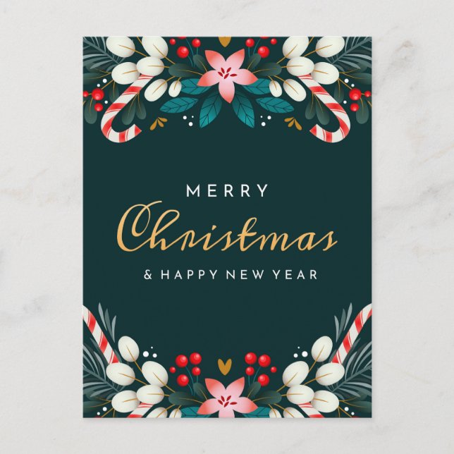 Frohe Weihnachts-Postkarte Postkarte (Vorderseite)