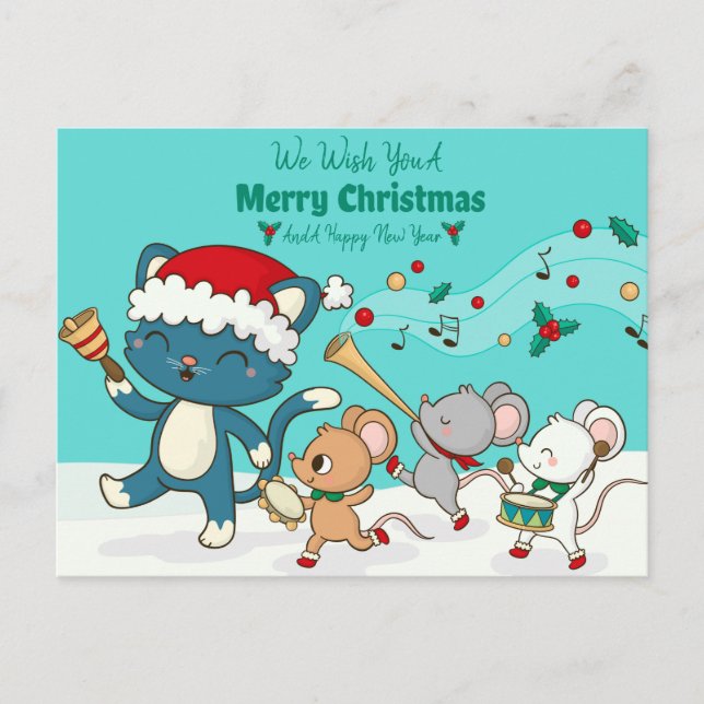 Frohe Weihnachts-Postkarte Postkarte (Vorderseite)