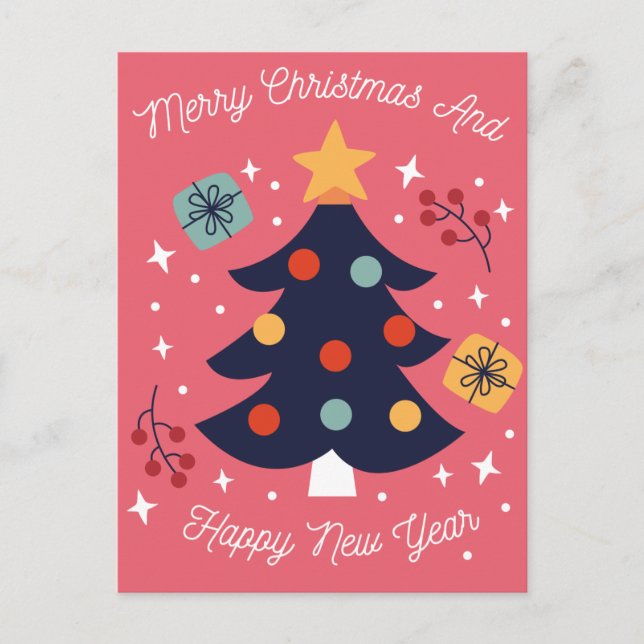 Frohe Weihnachts-Postkarte Postkarte (Vorderseite)