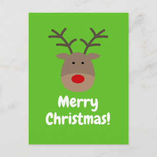 Frohe Weihnachts-Postkarten mit süßem Rentier-Logo Feiertagspostkarte