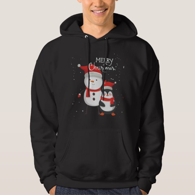 Frohe Weihnachts Print Hoodie (Vorderseite)