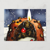 Frohe Weihnachts Pudding Urlaub Postkarte