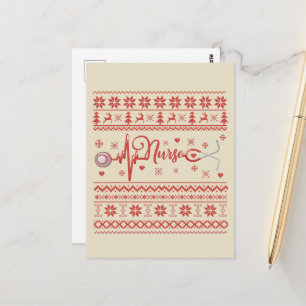 Frohe Weihnachts-Pullover-Herzschlag Postkarte