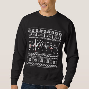 Frohe Weihnachts-Pullover-Krankenschwester Herzsch Sweatshirt