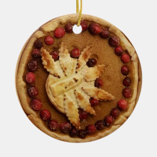 Frohe Weihnachts Pumpkin Pie Food Foto Weihnachten Keramik Ornament (Vorne)