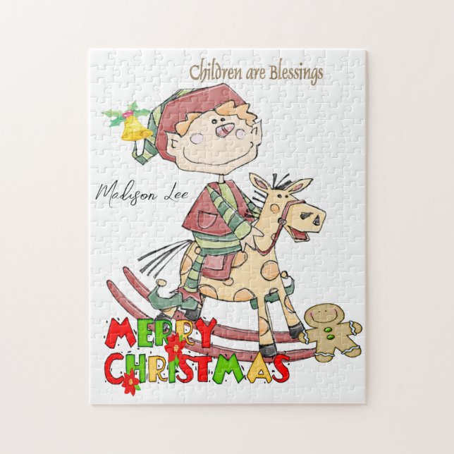 Frohe Weihnachts-Puzzle Kinder sind Segnungen Puzzle (Vertikal)