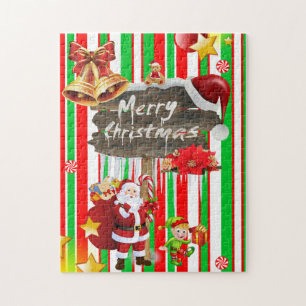 Frohe Weihnachts Puzzle Santa