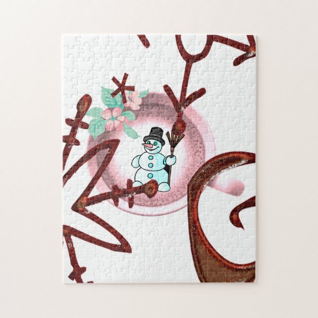Frohe Weihnachts-Puzzle Weihnachten Snowman Puzzle (Vertikal)
